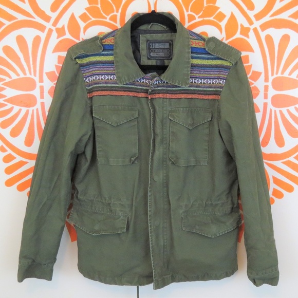 21men Jackets & Blazers - Army Green Ethnic Millitary Style Jacket